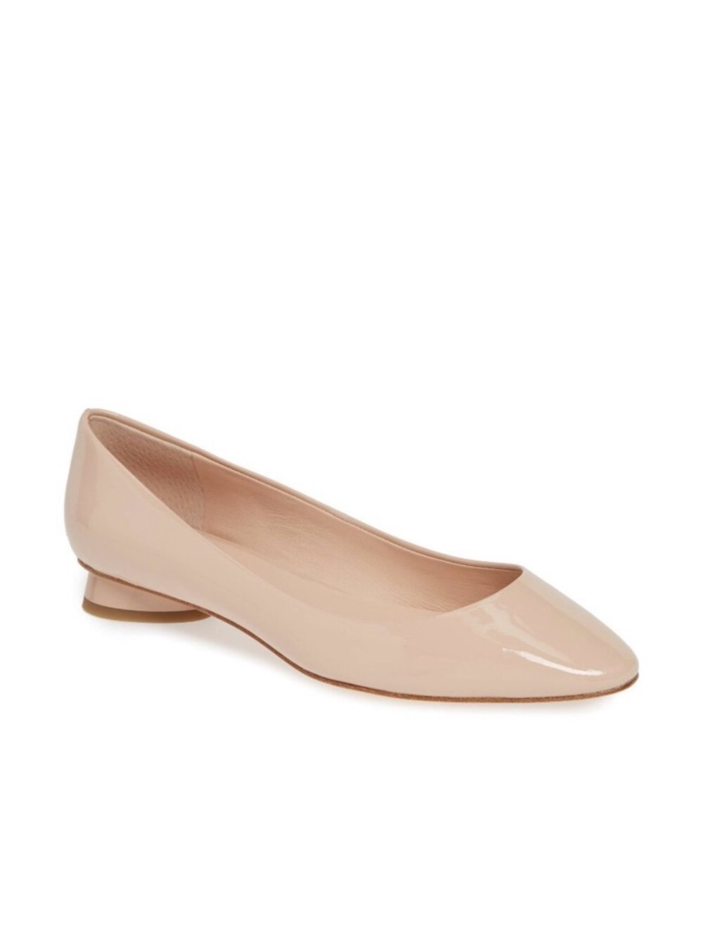 Kate Spade Nude Patent Leather Low Block Heel Pumps Balletcore Classic 8.5